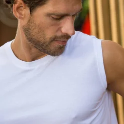 Mouwloos, effen T-shirt met ronde hals