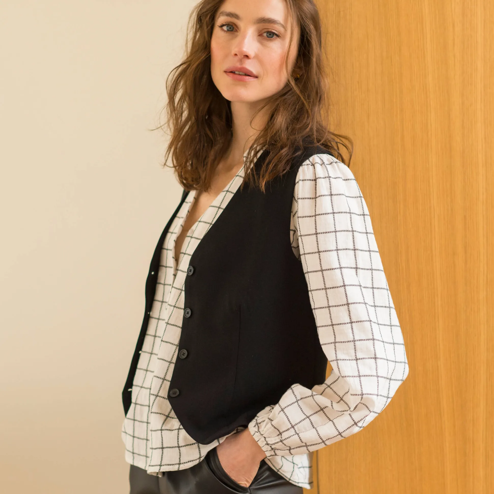 Mouwloos vest, effen