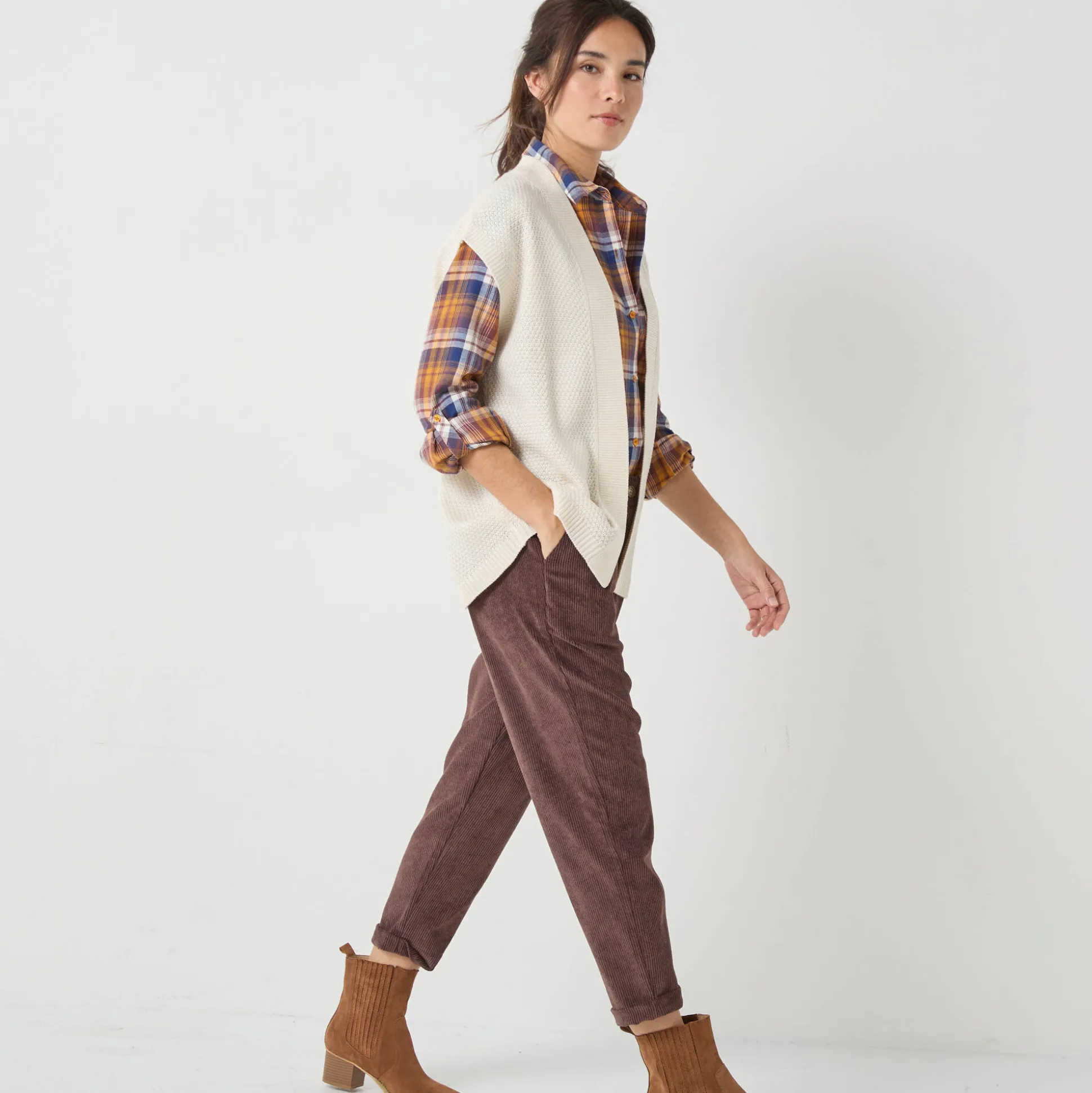 Mouwloos vest, fantasietricot
