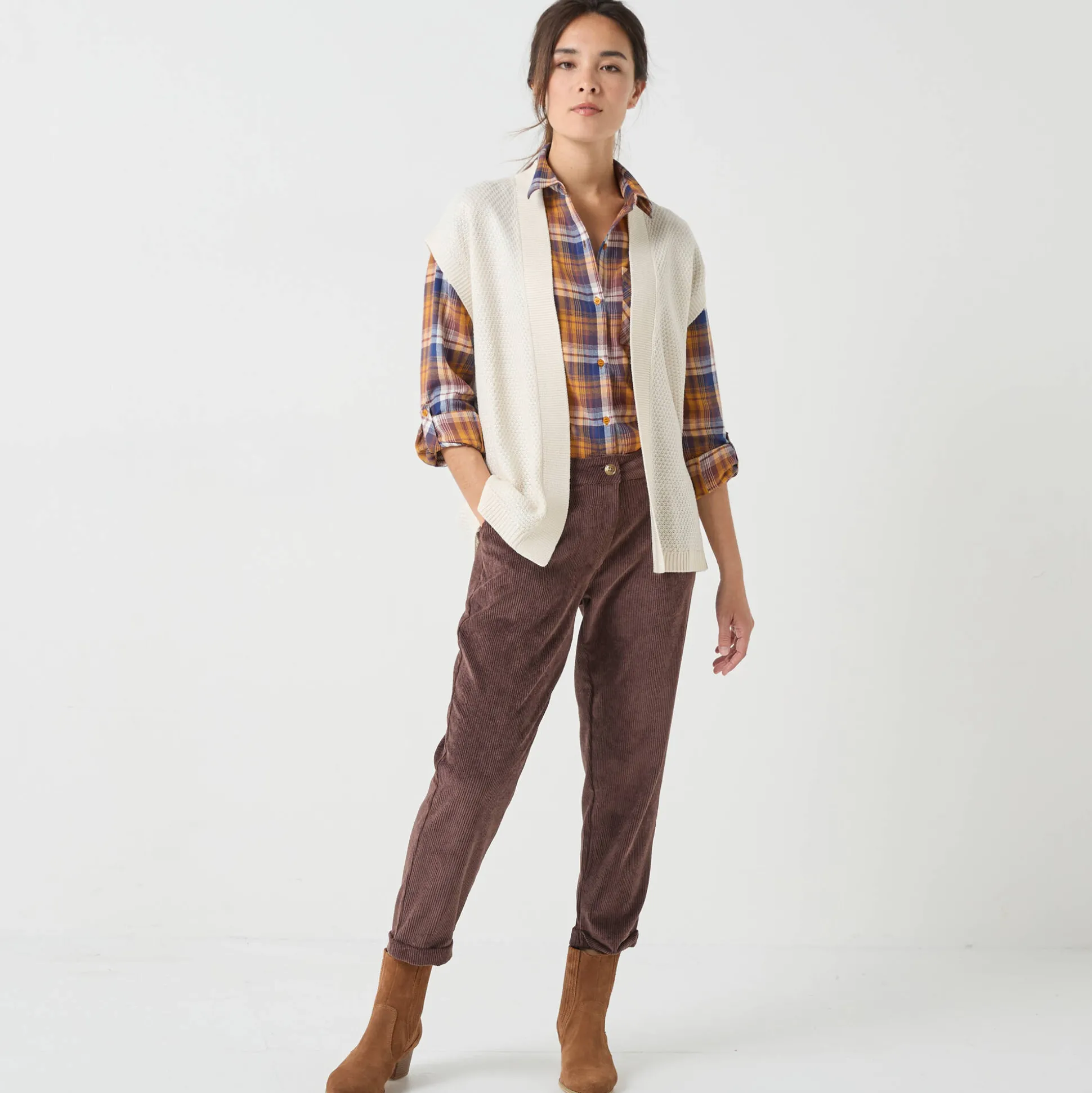 Mouwloos vest, fantasietricot