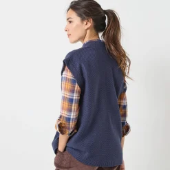 Mouwloos vest, fantasietricot