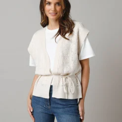 Mouwloos vest, fantasietricot