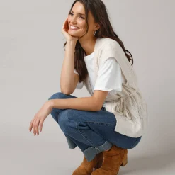 Mouwloos vest, fantasietricot