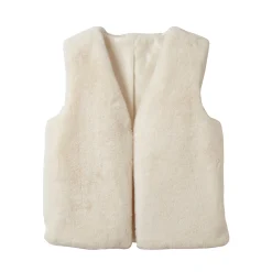 Mouwloos vest in imitatiebont