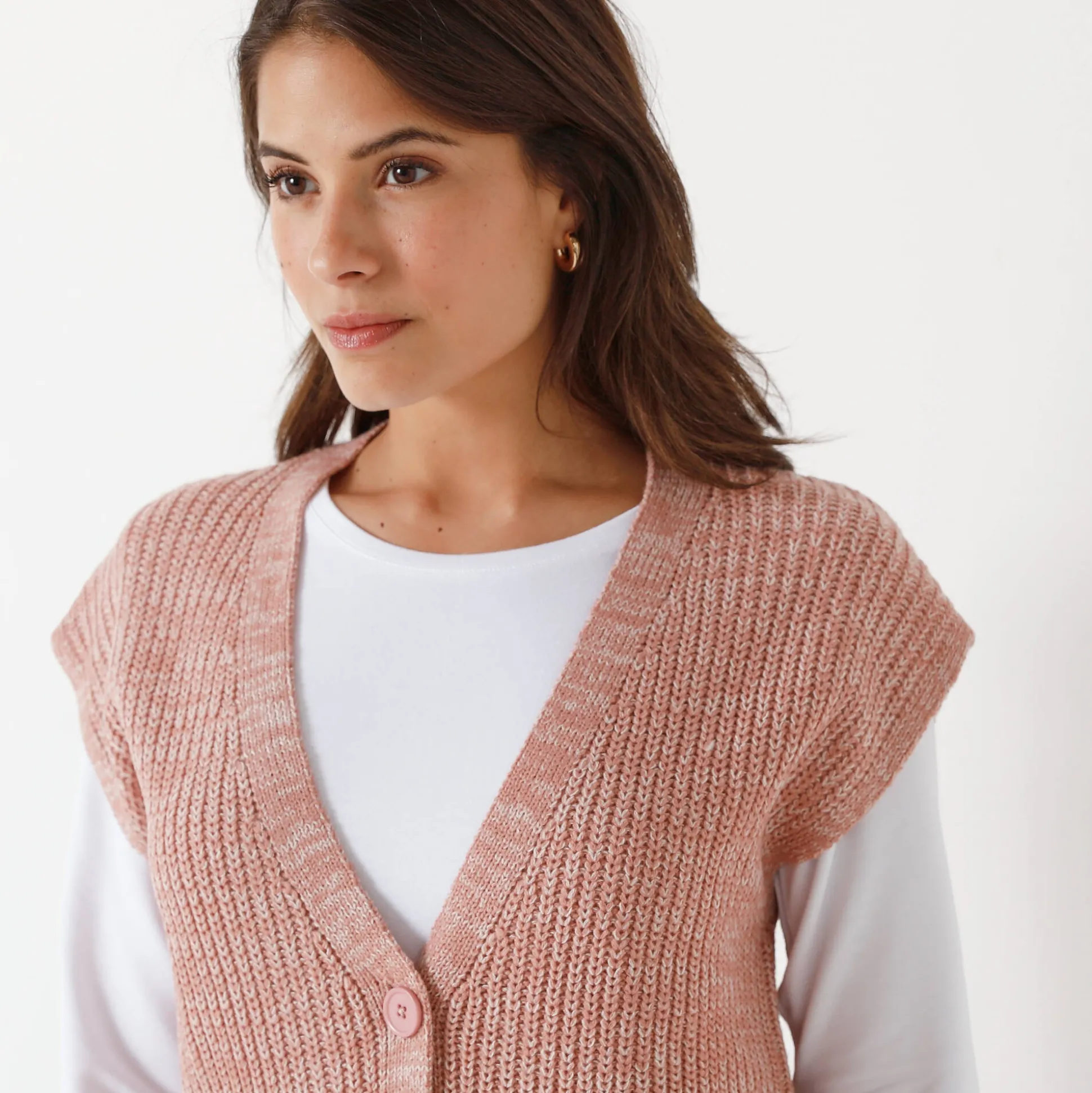 Mouwloos vest met knopen
