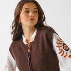 Mouwloos vest met rits