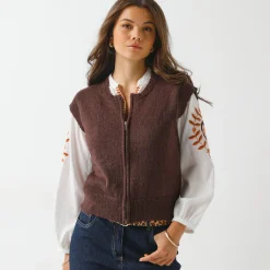 Mouwloos vest met rits