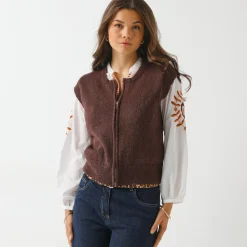 Mouwloos vest met rits
