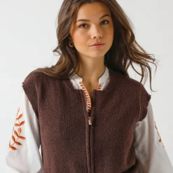Mouwloos vest met rits