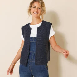 Mouwloos vest met ronde hals