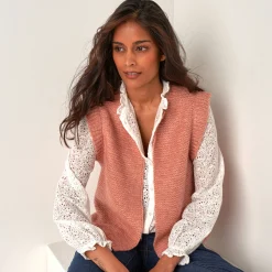 Mouwloos vest met ronde hals