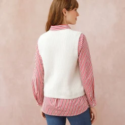 Mouwloze trui met ronde hals
