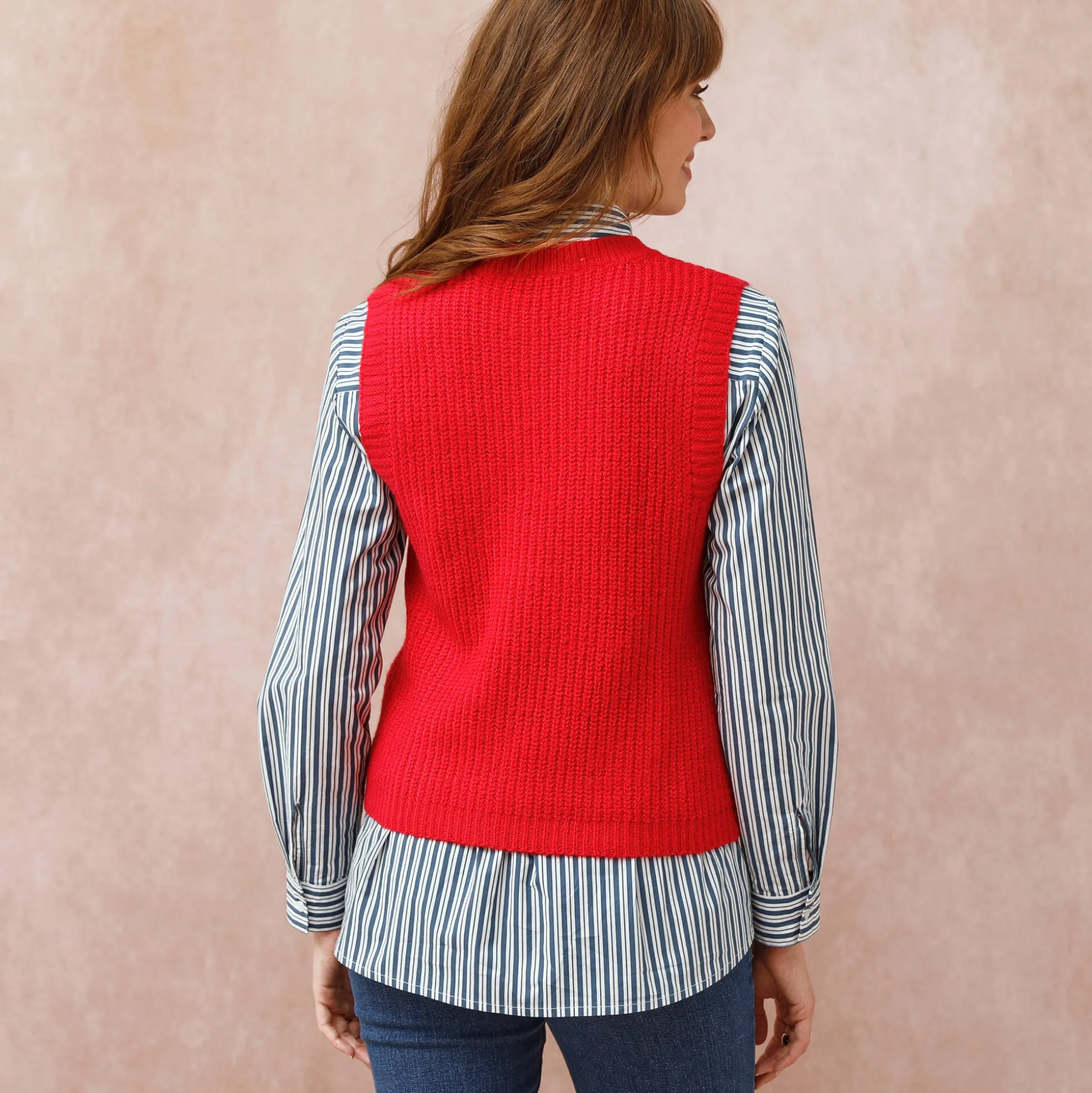 Mouwloze trui met ronde hals