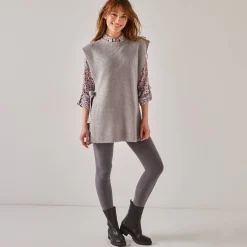 Mouwloze tuniektrui, patenttricot met zachte touch