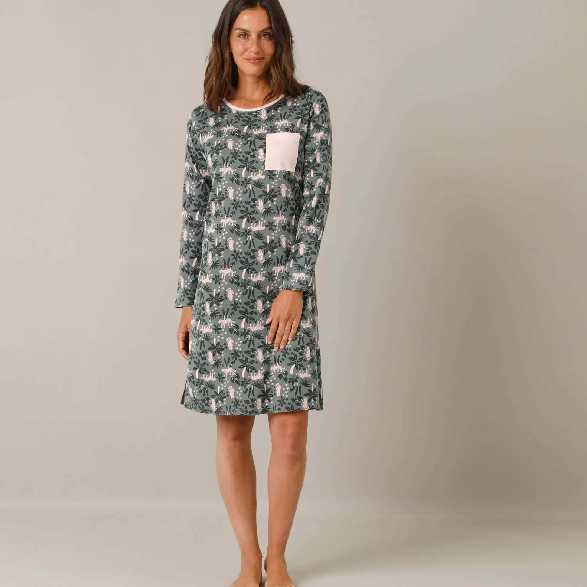 Nachthemd met jungleprint
