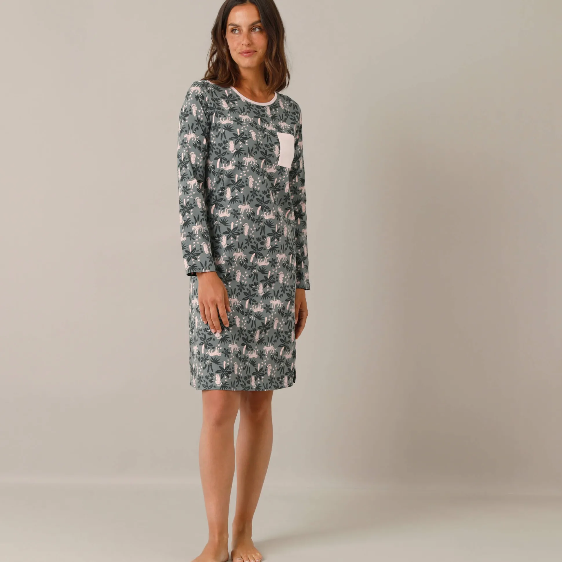Nachthemd met jungleprint