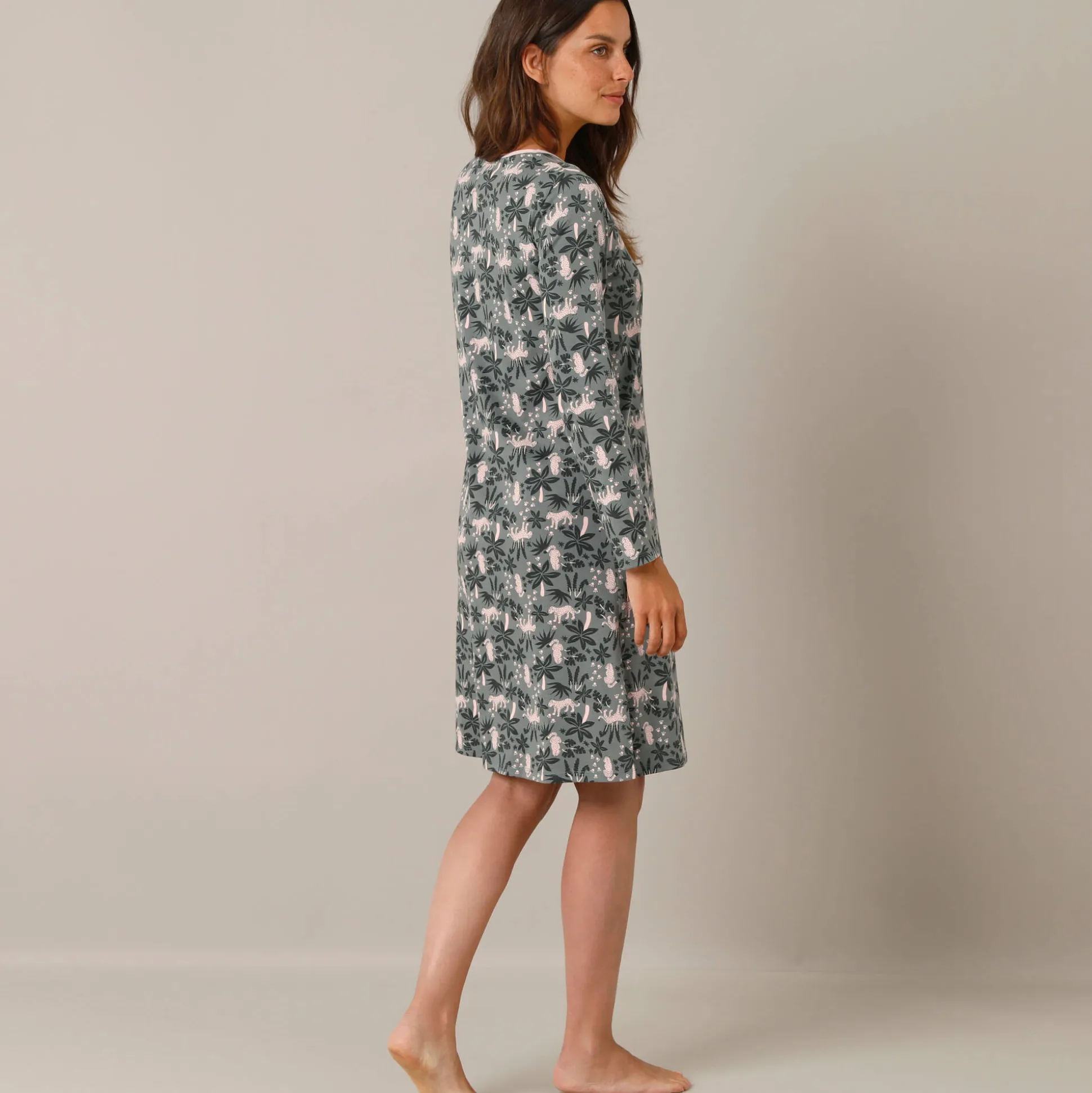 Nachthemd met jungleprint
