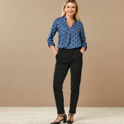 Nauwsluitende 7/8-broek in crêpe
