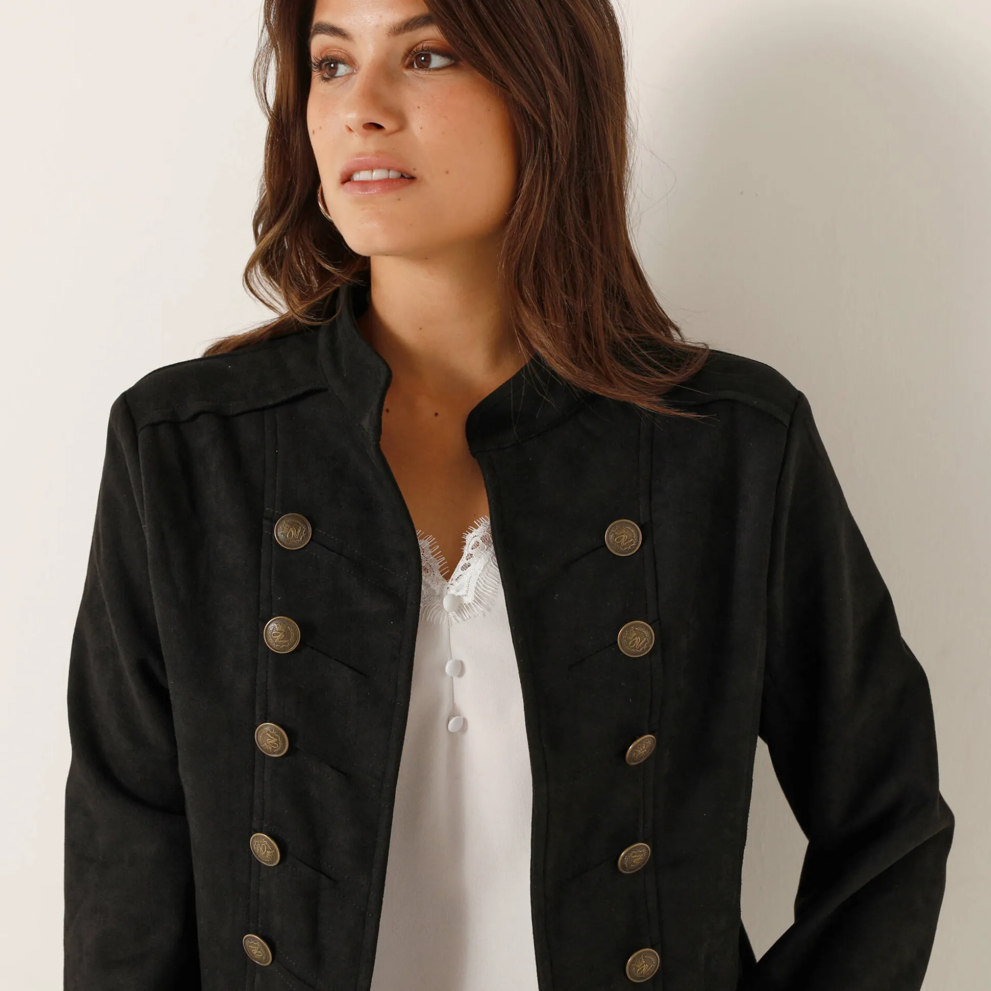 Officiersjasje in suèdine