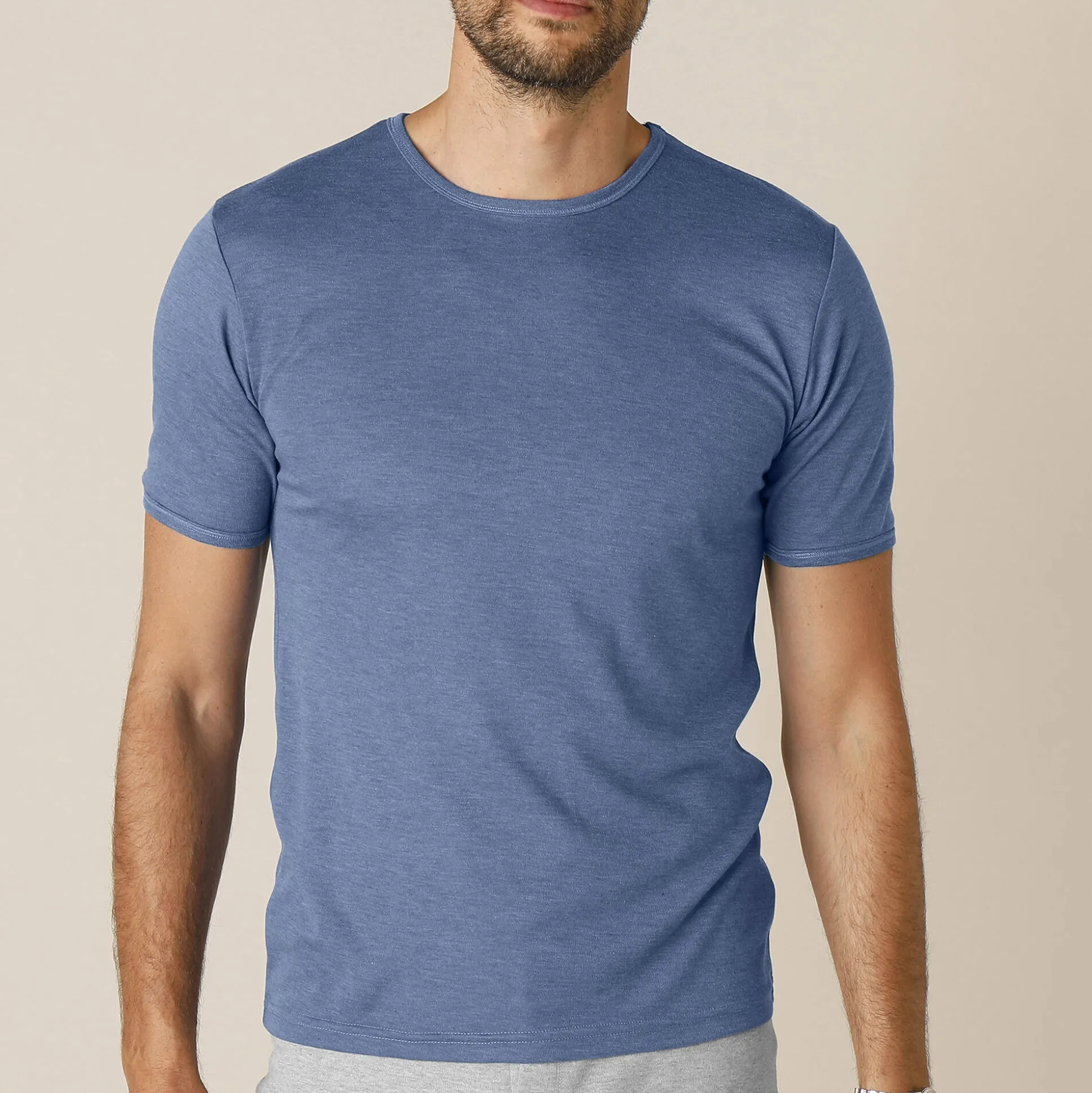 Ondershirt voor heren, met ronde hals en korte mouwen, intense warmte - set van 2