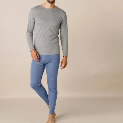Ondershirt voor heren, met ronde hals en lange mouwen, intense warmte - set van 2