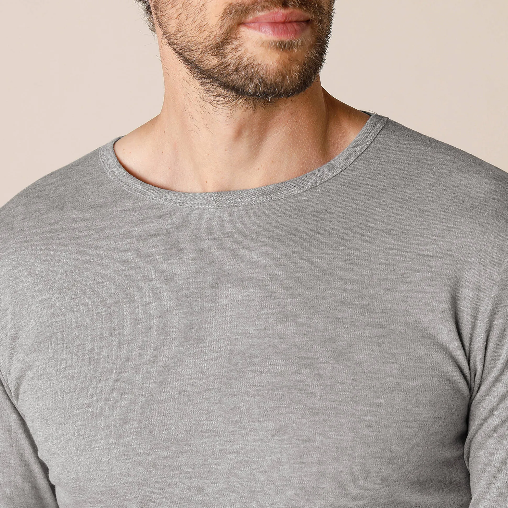 Ondershirt voor heren, met ronde hals en lange mouwen, intense warmte - set van 2