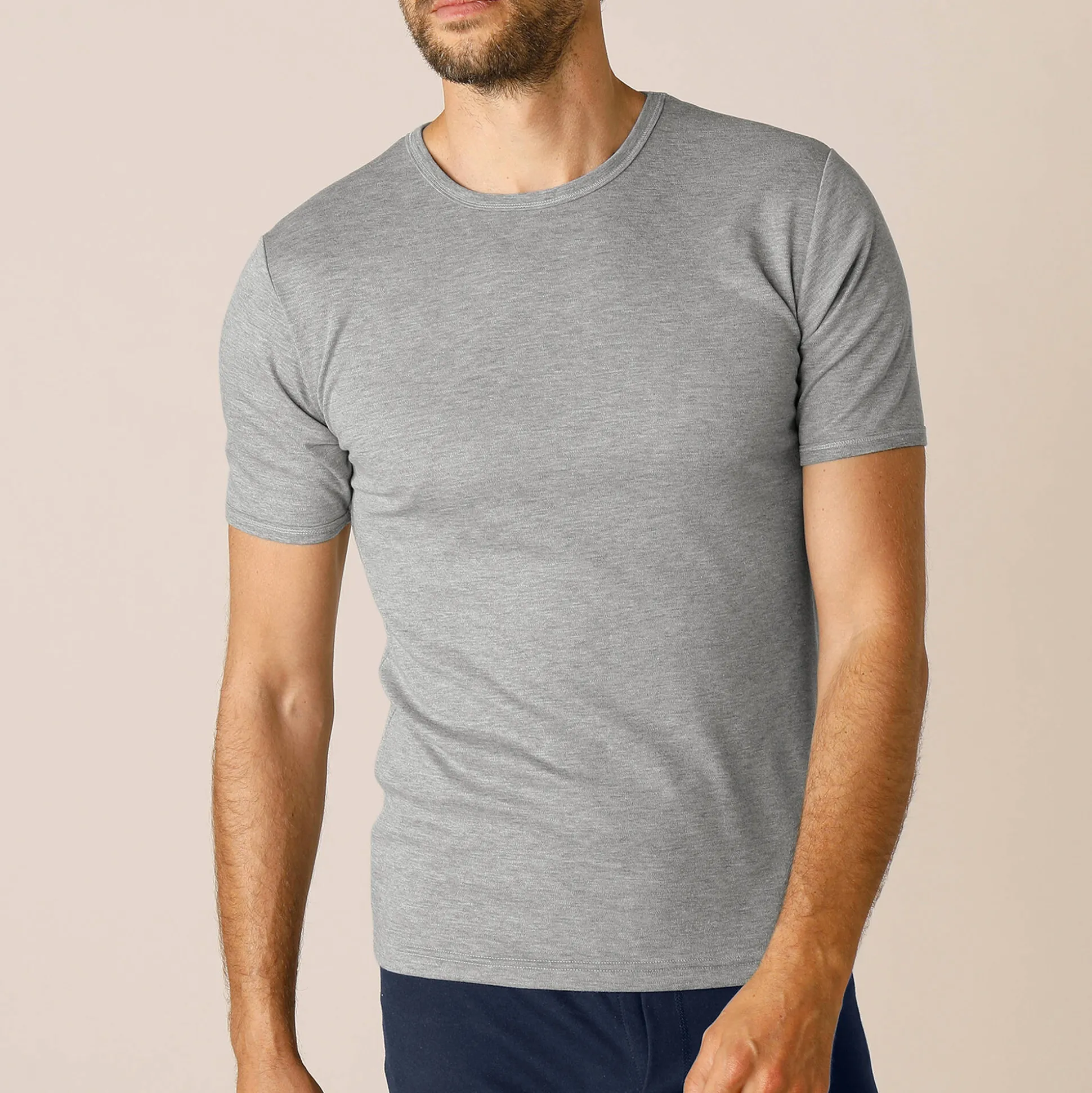 Ondershirt voor heren, met ronde hals en korte mouwen, intense warmte - set van 2