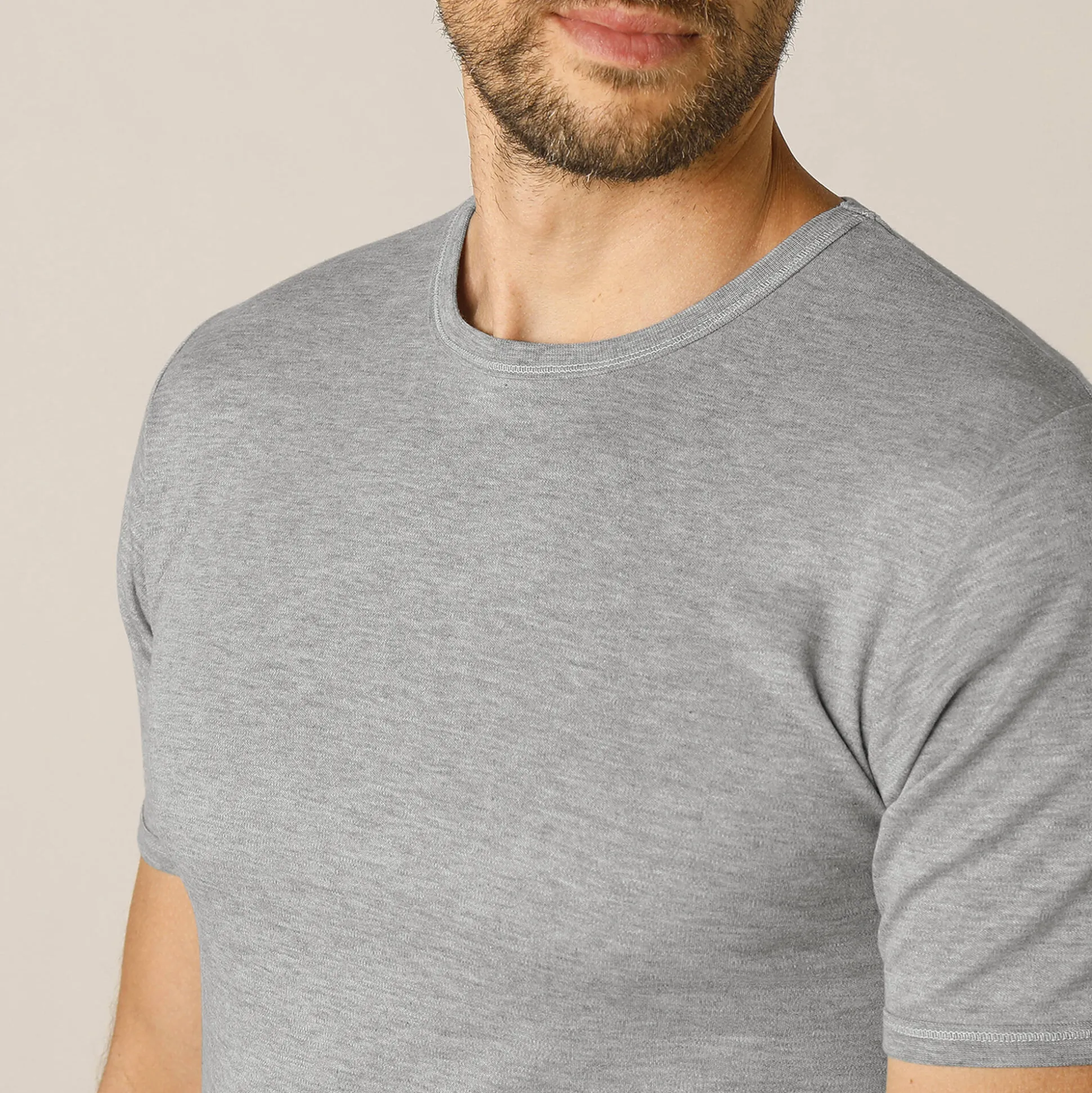 Ondershirt voor heren, met ronde hals en korte mouwen, intense warmte - set van 2