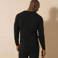 Ondershirt voor heren, V-hals en lange mouwen, matige warmte - set van 2