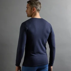 Ondershirt voor heren, V-hals en lange mouwen, matige warmte - set van 2