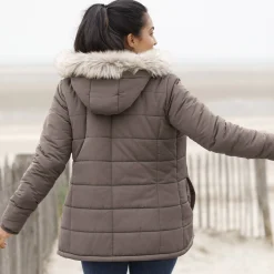 Ondoorlatende gewatteerde jas met kap
