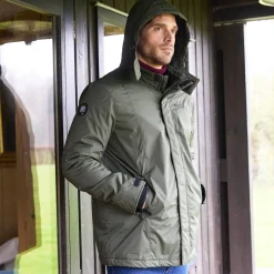 Ondoorlatende parka met fleecevoering en kap