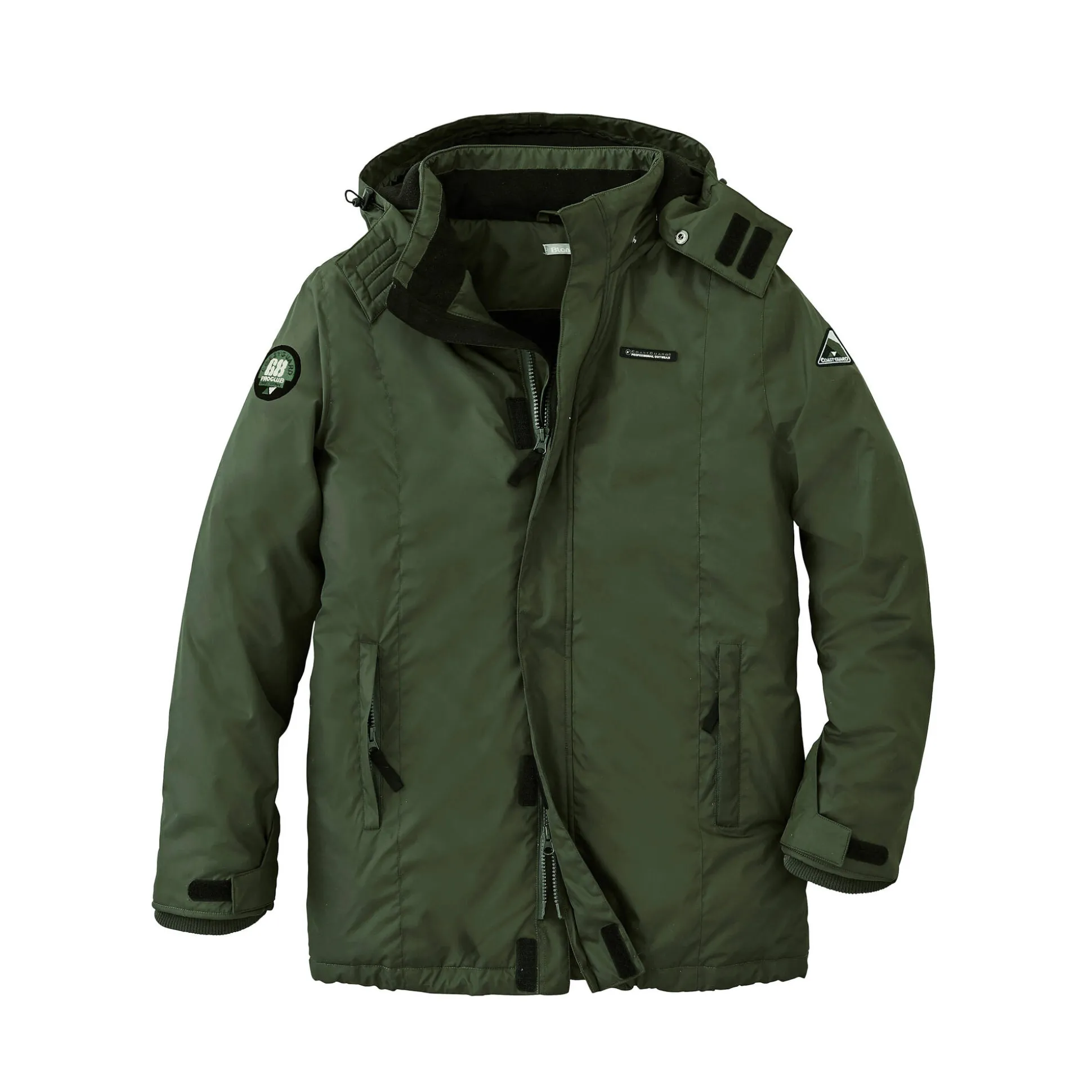 Ondoorlatende parka met fleecevoering en kap