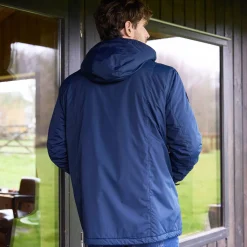 Ondoorlatende parka met fleecevoering en kap