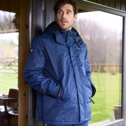 Ondoorlatende parka met fleecevoering en kap