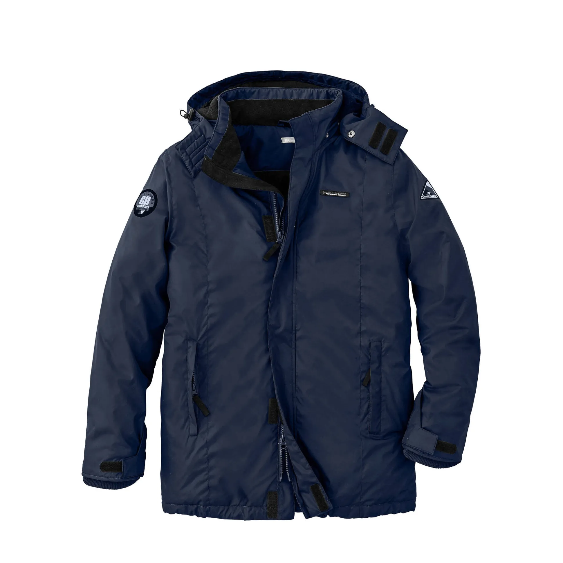 Ondoorlatende parka met fleecevoering en kap