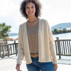 Open vest, mix van wol en mohair