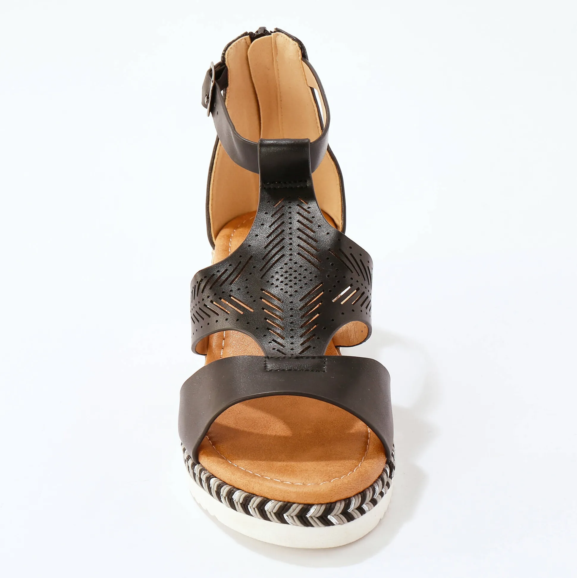 Opengewerkte sleehaksandalen