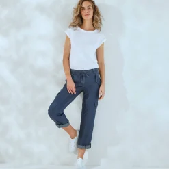 Oprolbare jeans in battlestijl