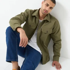 Overhemd met knoopsluiting, in twill met peau-de-pêche touch