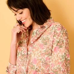 Oversize hemd met bloemenprint
