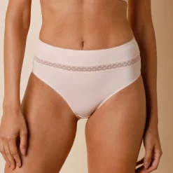 Paia microvezel en plumetis tule slip met hoge taille - set van 2