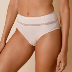 Paia microvezel en plumetis tule slip met hoge taille - set van 2