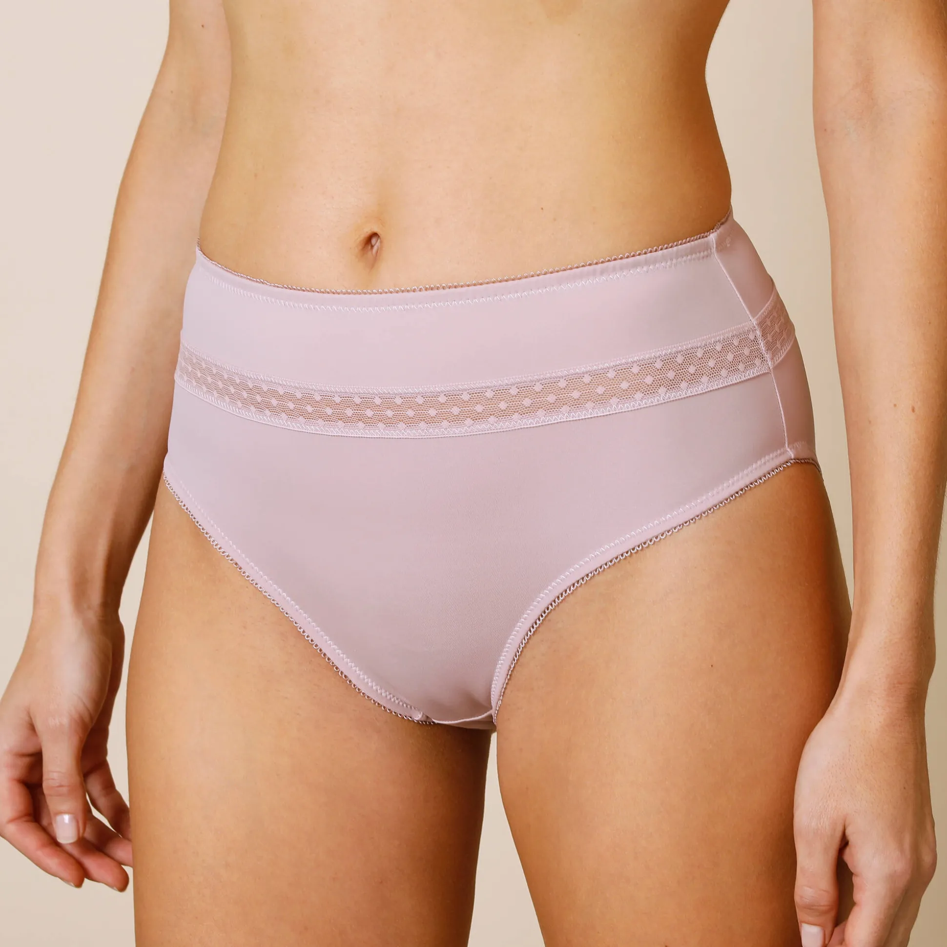Paia microvezel en plumetis tule slip met hoge taille - set van 2