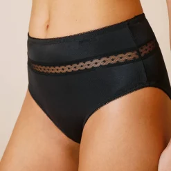 Paia microvezel en plumetis tule slip met hoge taille - set van 2