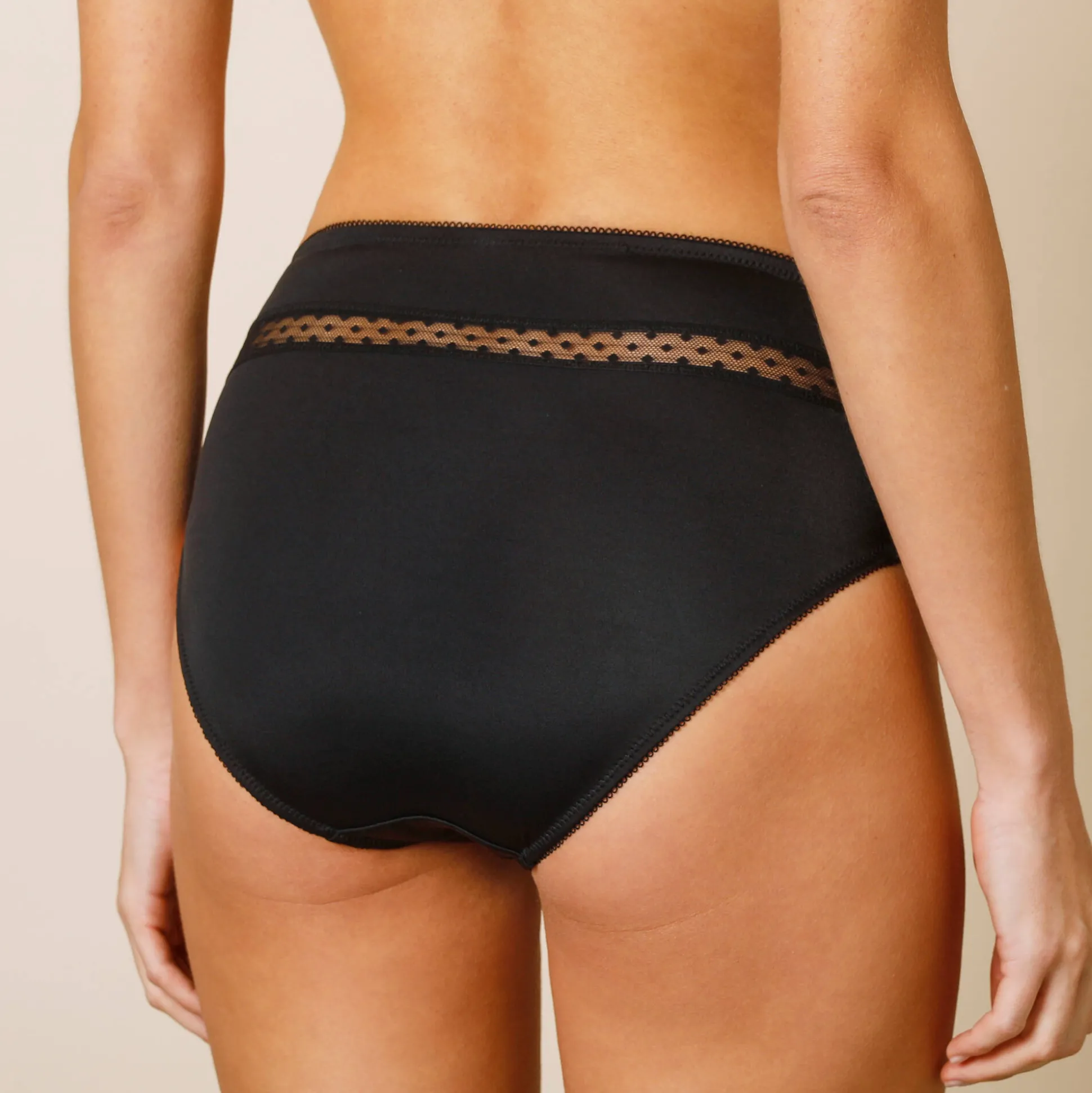 Paia microvezel en plumetis tule slip met hoge taille - set van 2