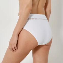 Paia microvezel en plumetis tule slip met hoge taille - set van 2