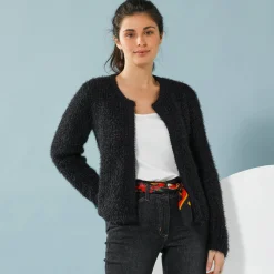 Paletotvest, harig tricot
