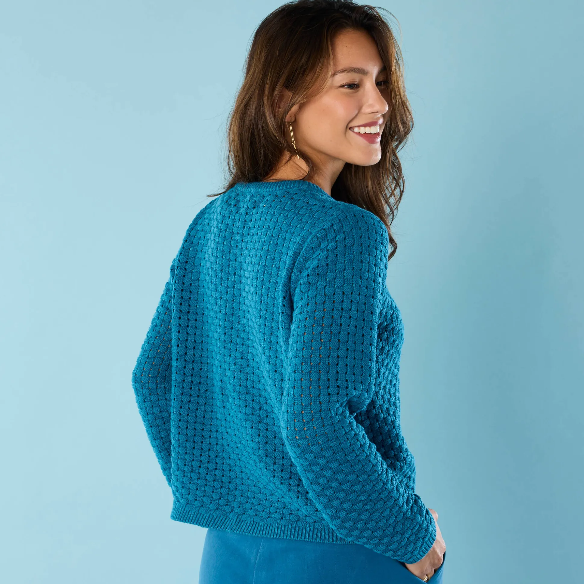 Paletotvest in fantasietricot, Kleine Lengtes