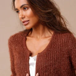 Paletotvest in zacht fantasietricot